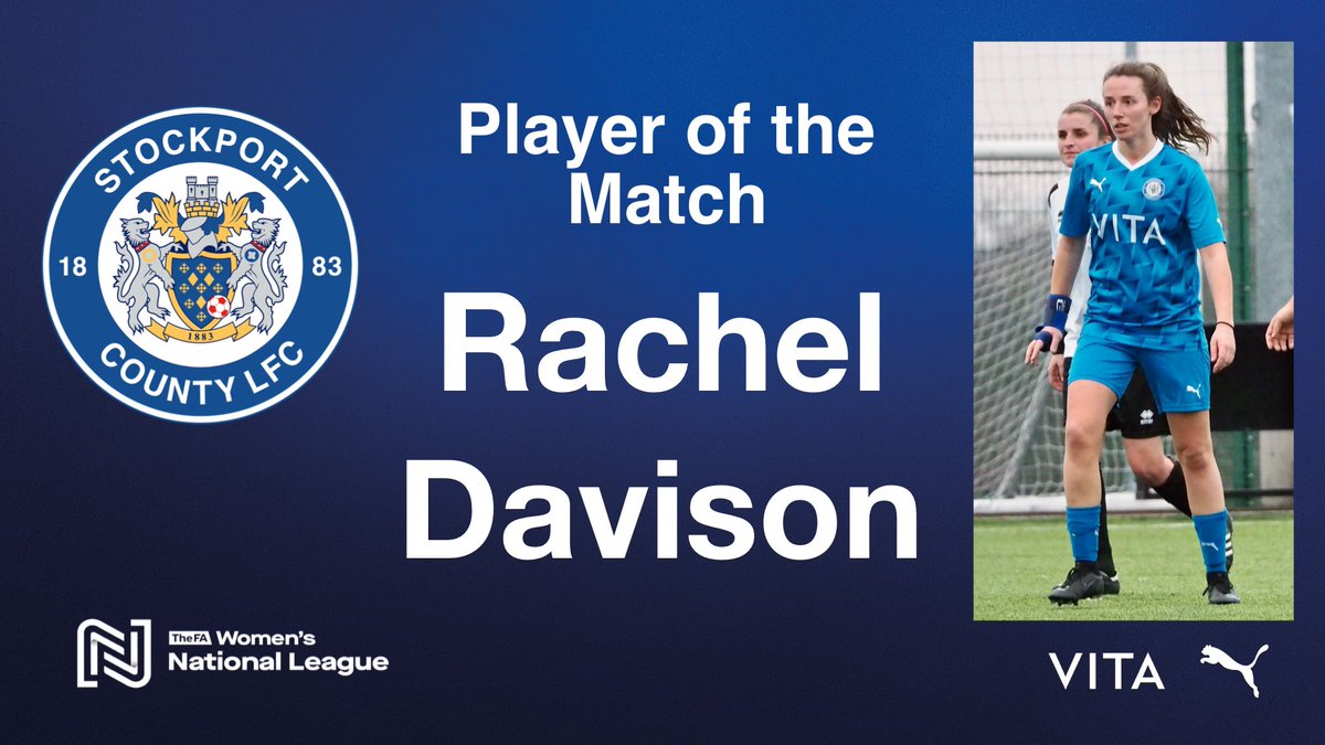 CountyWomen_'s tweet photo. PLAYER of the MATCH : The Team’s Player of the Match from yesterday’s @FAWNL game v @NortonLadies went to recent signing, Rachel Davison! @racheldavo 

Congratulations Rachel! 🍾🥂👍🏻

⚪️🔵🎩 #UTH #FAWNL #WEARENATIONAL https://t.co/lj80VTOT34