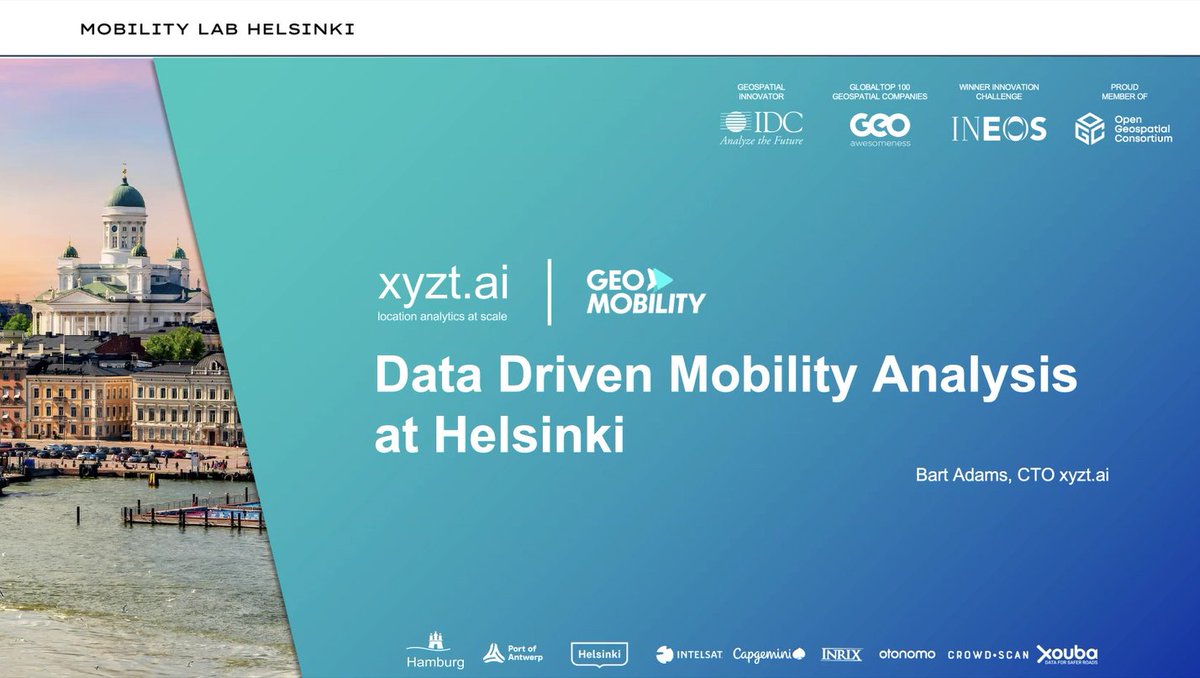 Mobility Lab Helsinki (@mobilitylabhel) on Twitter photo Now hearing from our remote speakers about testing visual mobility data analytics solutions together with <a href="/ai_xyzt/">xyzt.ai</a> & Geo Mobility last fall in Helsinki. <a href="/ForumVirium/">ForumViriumHelsinki</a> @TestbedHelsinki <a href="/ITSFactory/">ITS Factory</a>
Read more about the experiment 🔗 testbed.hel.fi/en/smart-mobil… Now hearing from our remote speakers about testing visual mobility data analytics solutions together with <a href="/ai_xyzt/">xyzt.ai</a> & Geo Mobility last fall in Helsinki. <a href="/ForumVirium/">ForumViriumHelsinki</a> @TestbedHelsinki <a href="/ITSFactory/">ITS Factory</a>
Read more about the experiment 🔗 testbed.hel.fi/en/smart-mobil…