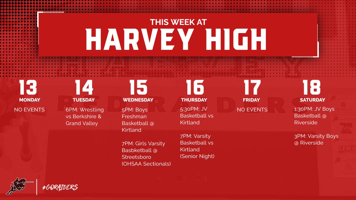 Week ahead in Harvey Athletics