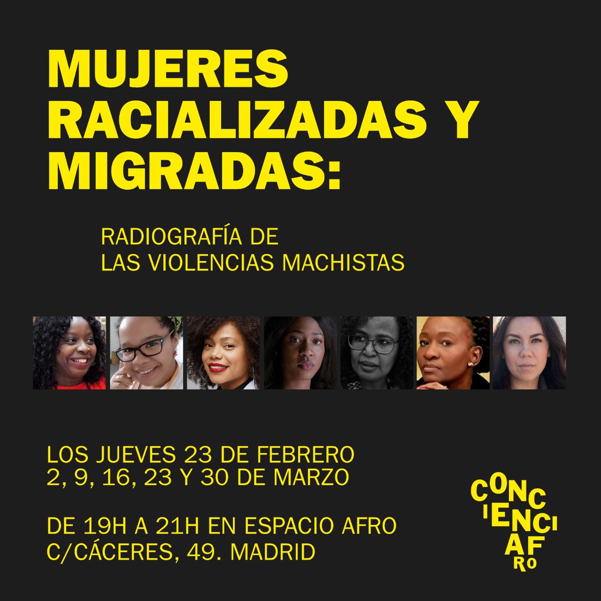 EspacioAfro's tweet photo. CURSO IMPRESCINDIBLE

Mujeres racionalizadas y migradas:
Radiografía de las violencias machistas.

Más información e inscripciones:
https://t.co/PrZheS7fPP https://t.co/ZW2ioo4IO8