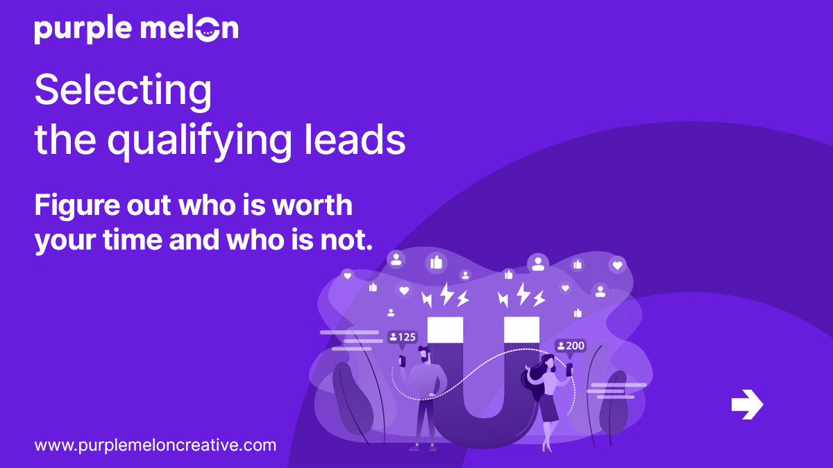 purple_melon's tweet photo. How can we help you create a well-constructed sales funnel? Here's how:

💠We can help find potential sales opportunities through both innovative methods. 
💠We can help you select qualifying leads.
💠You can begin initiating contact &amp; start building relationships. 

#purplemelon https://t.co/k6uiDI9NCU