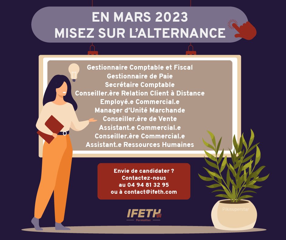 ifeth_tag's tweet photo. 🍀 Un salaire ? Une expérience ? Saisissez votre chance avec l’alternance ! 

🎓 Grâce @IFETH accédez à un vaste choix de titres professionnels en alternance et à distance. https://t.co/SCwBJl2Jyq