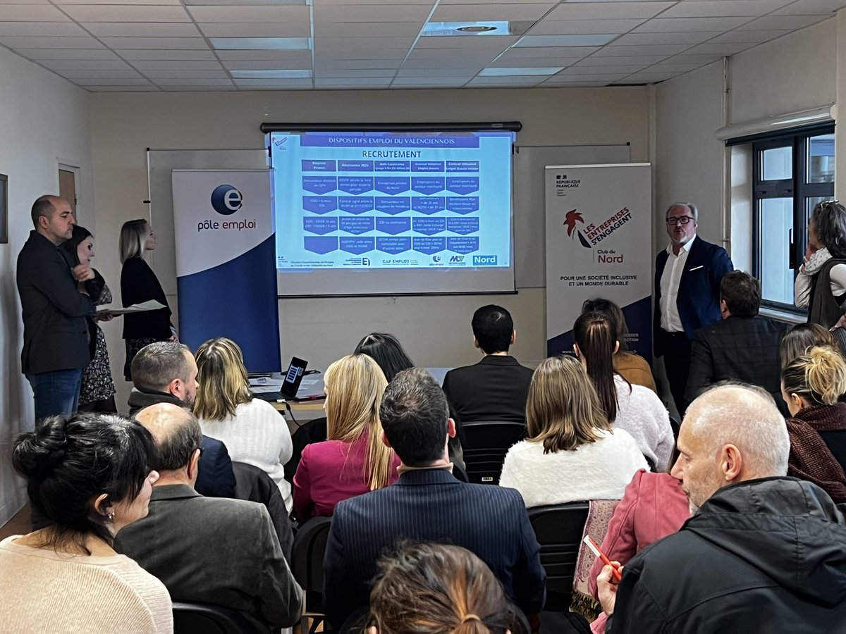 @poleemploi_HDF du Bassin de #Valenciennes participe au lancement du Club #Inclusion 👍
2️⃣5️⃣ entreprises présentes pour rejoindre le Club du Nord « Les entreprises s’engagent » et travailler pour favoriser l’accès à l’emploi des publics les plus éloignés du marché du travail 🤝
