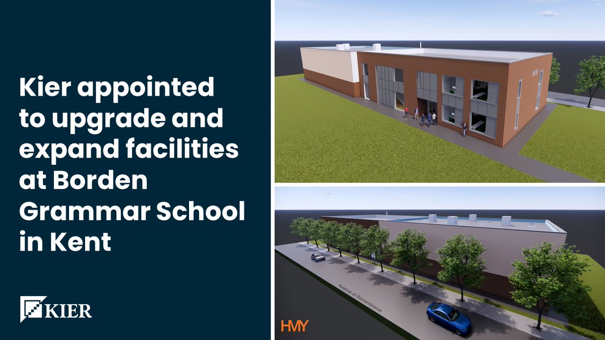 kierconstruct's tweet photo. As part of the new Kent County Council Construction Partnership Framework we have been appointed by @Kent_cc to upgrade and expand facilities at Borden Grammar School in Sittingbourne, Kent.
Β
#education #loveconstuction https://t.co/T8ZZlOPvsS