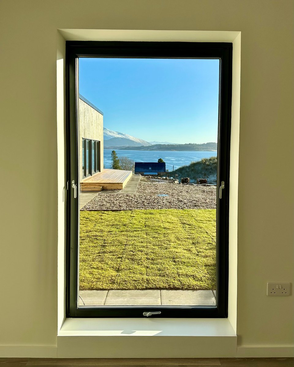rhouseskye's tweet photo. Wowee๐คฉ What a view looking out from our clients' lovely R3E bedroom at Achnacree, across #LochEtive to the snow-capped mountains ๐. Part of our turnkey service is ensuring you have the best possible views from all rooms in the house! #turnkeyservice #designbuild #archdaily https://t.co/FeG6TLoxoB