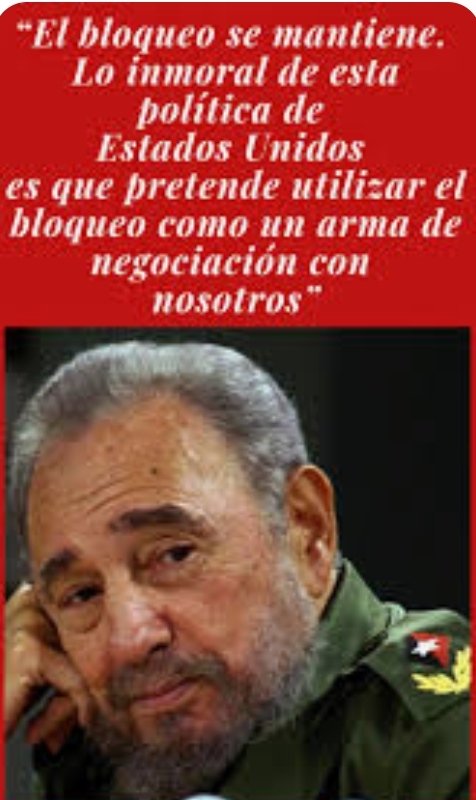 El bloqueo contra mi #IslaRebelde es inmoral y genocida... Política cruel contra nuestro pueblo.
Alcemos nuestras voces en contra d ese Gobierno inhumano y asesino, q  pretende doblegarnos.
#CubaEsSolidaridad 
<a href="/Mujeres_Revoluc/">Mujeres en Revolución 🇨🇺❤💃🏼</a> <a href="/Ana_Hurtado86/">Ana Hurtado</a> 
<a href="/AntoinesCuba/">Antonio R. Cuba</a> 
<a href="/DeZurdaTeam_/">DeZurdaTeam 📳</a>