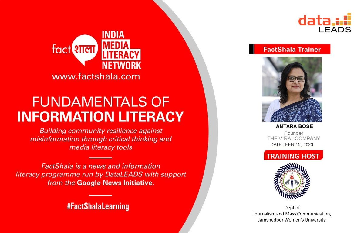 antarabose5's tweet photo. The first one in 2023!!! Super excited!
@Fact_Shala @data_LEADS @Surbhinangia @Jaydeepdasgupta
#factshalalearning https://t.co/Bu8jbes90G
