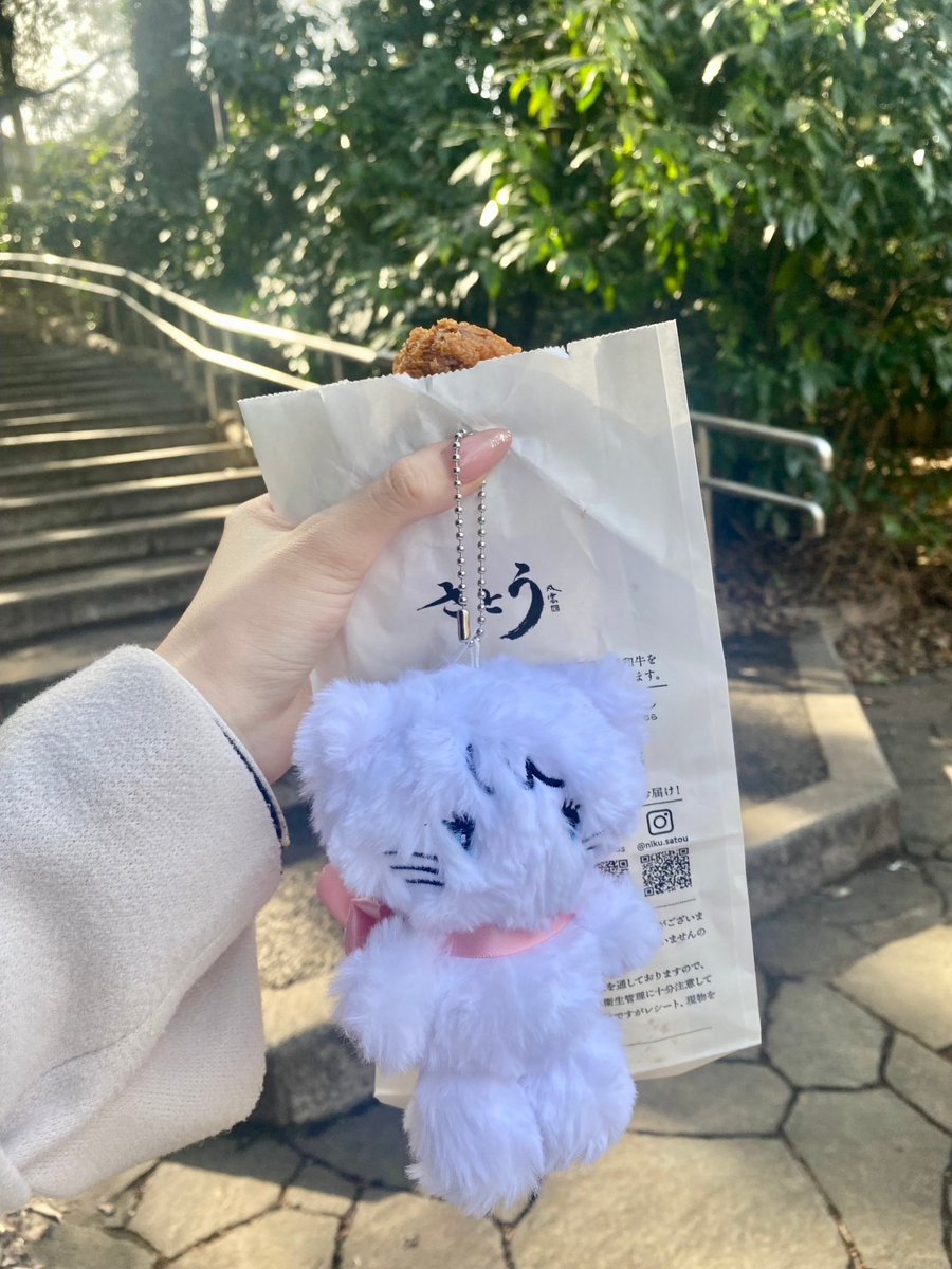 mami0804_vm's tweet image. ということで昨日の答えは吉祥寺でした！
ムースを連れて井の頭公園をお散歩🐱
吉祥寺名物メンチカツ美味しかった😋
#ムースとまみ旅