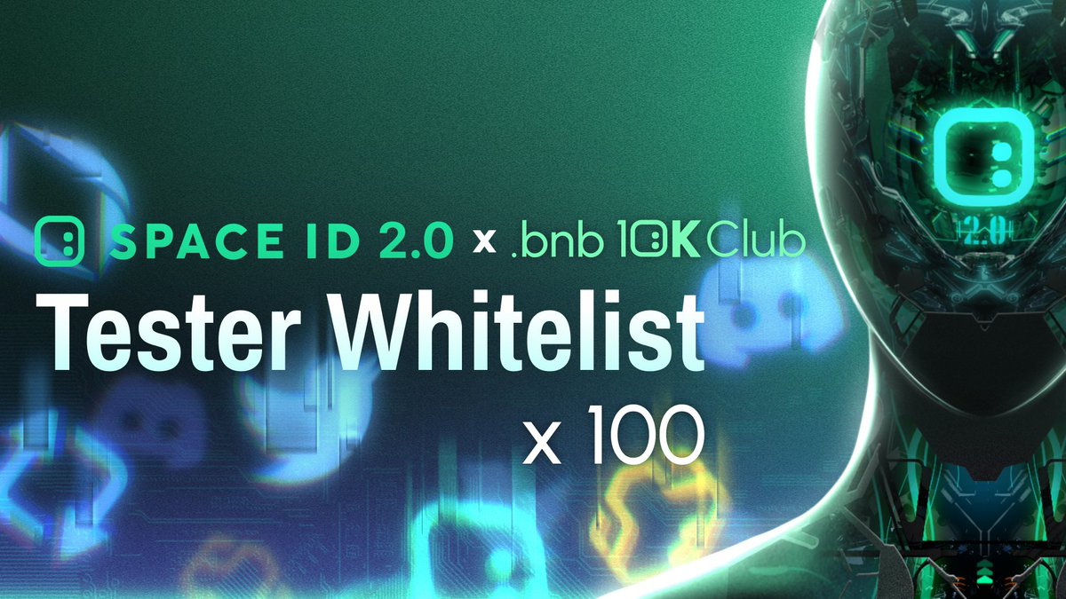 bnb10kClub's tweet photo. SPACE ID 2.0 x .bnb 10K Club

SPACE ID 2.0 is coming out to the public very soon

Calling club members to grab 100 testing spots🔥

Join the raffle now – it ends in 1 days!

70 for 10k club: https://t.co/zH9HPon0QV

30 for 999 club: https://t.co/dqzbKXTSSV

@spaceid https://t.co/pATYlLJJya