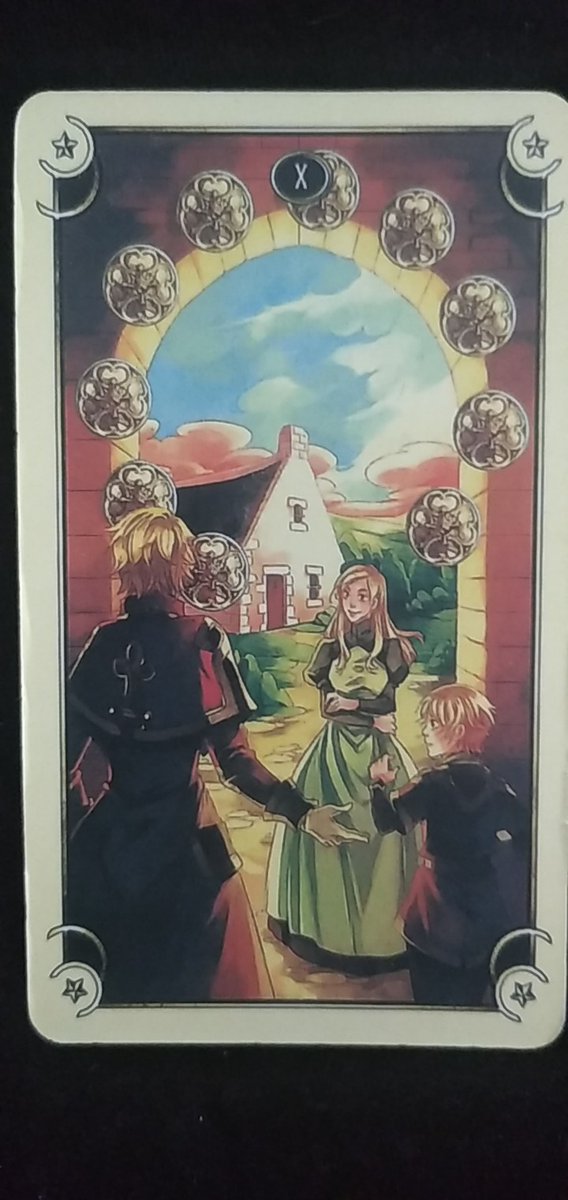 frajda_tarot's tweet photo. @lattemochaccina Dziesięć monet - Spokój, wypoczynek i czas spędzony z bliskimi osobami. W tym tygodniu zapowiada się u ciebie dużo spełnienia emocjonalnego i bliskości. https://t.co/56avr8COsU