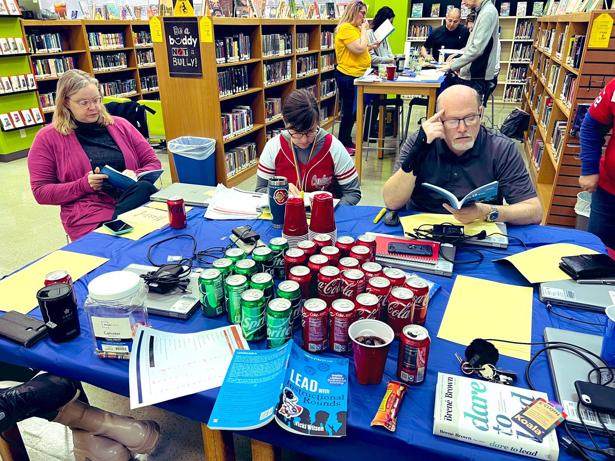 hilarynsimmons's tweet photo. We had a magnificent day of professional learning at YMS!๐คWe kicked off the day with a Super Bowl themed book cafe, where we dug into the research behind instructional rounds and discussed next steps for our school. @DoDEA @DoDEA_Pacific @vickilwilson5 #ymsrocks https://t.co/X4kydCwre4