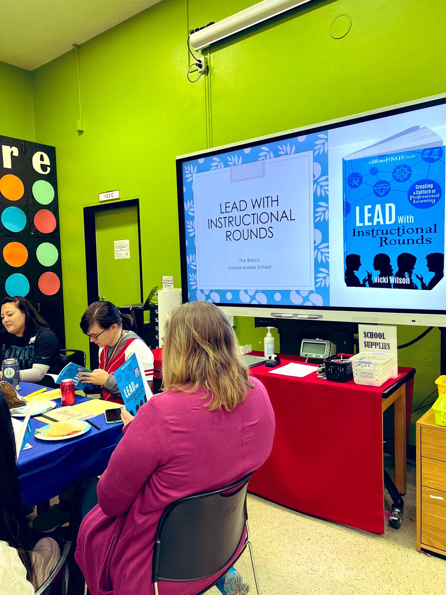 hilarynsimmons's tweet photo. We had a magnificent day of professional learning at YMS!๐คWe kicked off the day with a Super Bowl themed book cafe, where we dug into the research behind instructional rounds and discussed next steps for our school. @DoDEA @DoDEA_Pacific @vickilwilson5 #ymsrocks https://t.co/X4kydCwre4