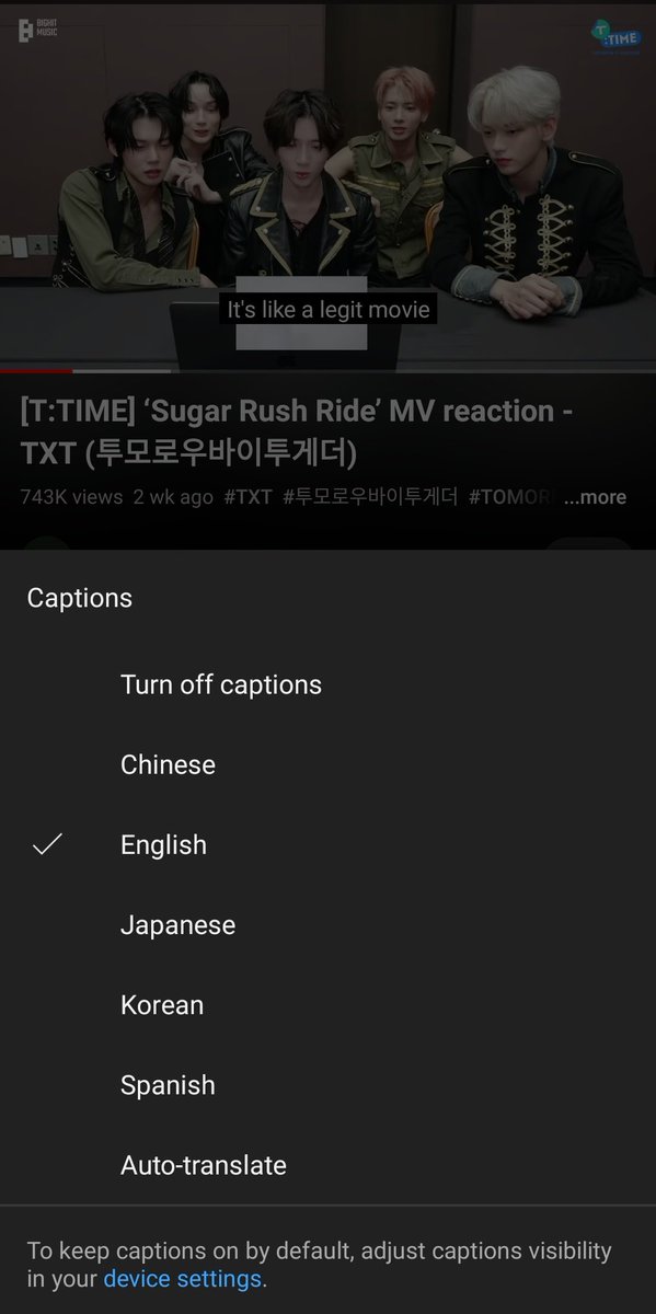 TXTintl_twt's tweet photo. 📣 "Sugar Rush Ride" MV Reaction now has English subs! 👇 https://t.co/rzBOIy3sFL