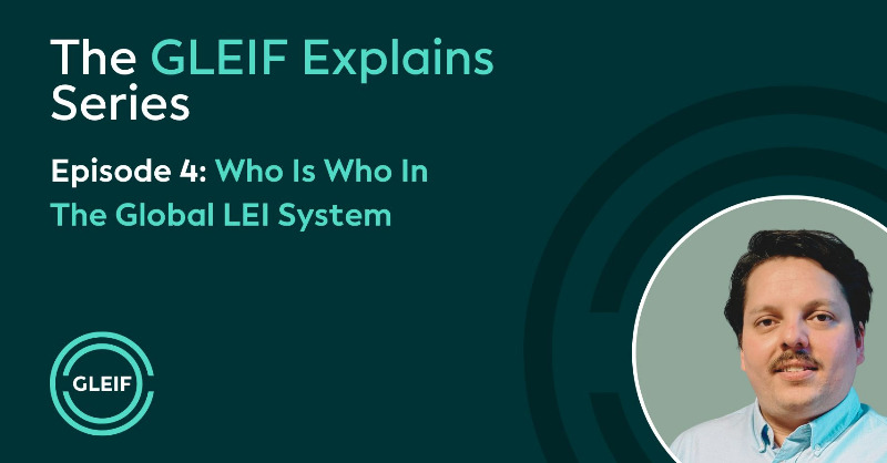 GLEIF's tweet photo. Want to learn more about how the Global #LEI System operates? In the fourth episode of '#GLEIFExplains', David Campos, Business Relations Manager Team Lead, provides an overview of the three main stakeholder groups that comprise this System and their respective roles within it.
