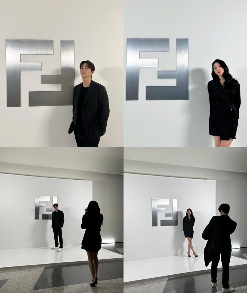 hyungyu and haeeun updates at fendi event behind the scene and the results😋 our lovey-dovey couple 💗💗 #TransitLove2 #Exchange2 #Hyungyu #Haeeun