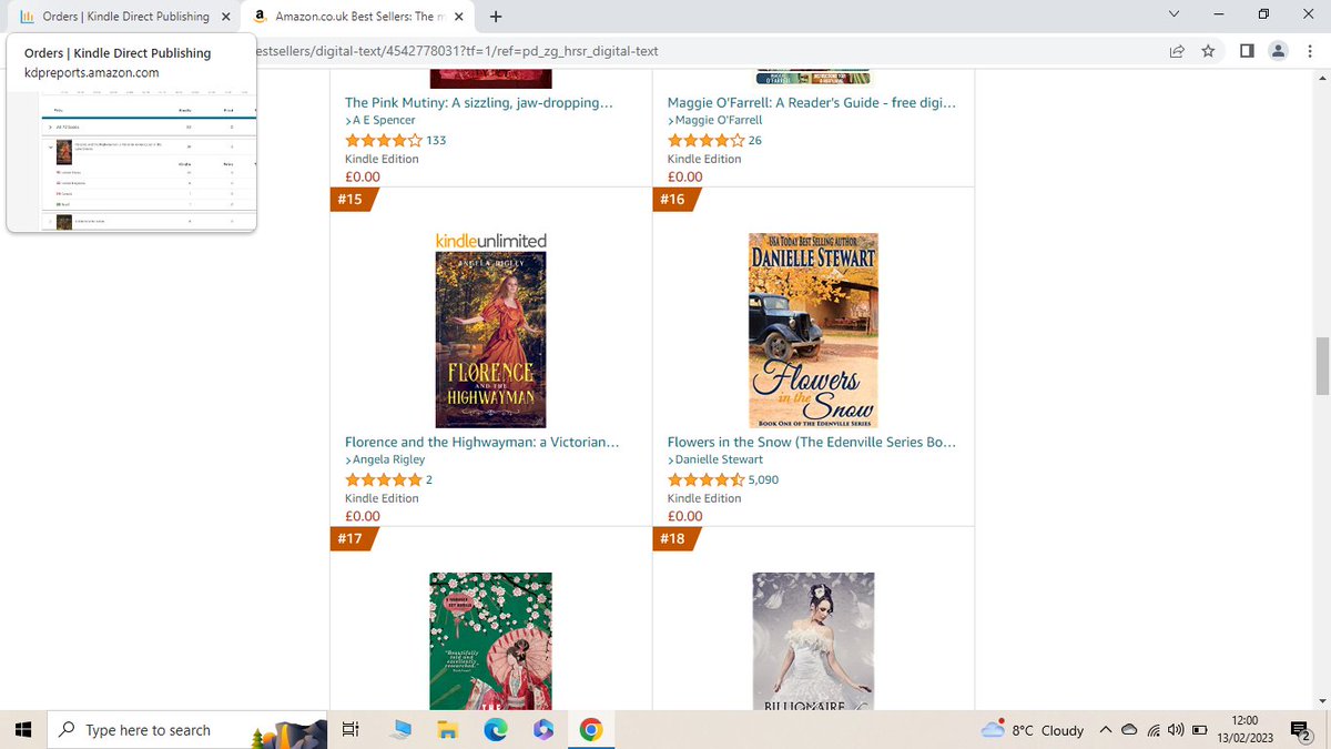Wow! No 15 in Women's Historical Fiction. FREE today and tomorrow for Valentine's Day. Florence and the Highwayman, a Victorian romance.
