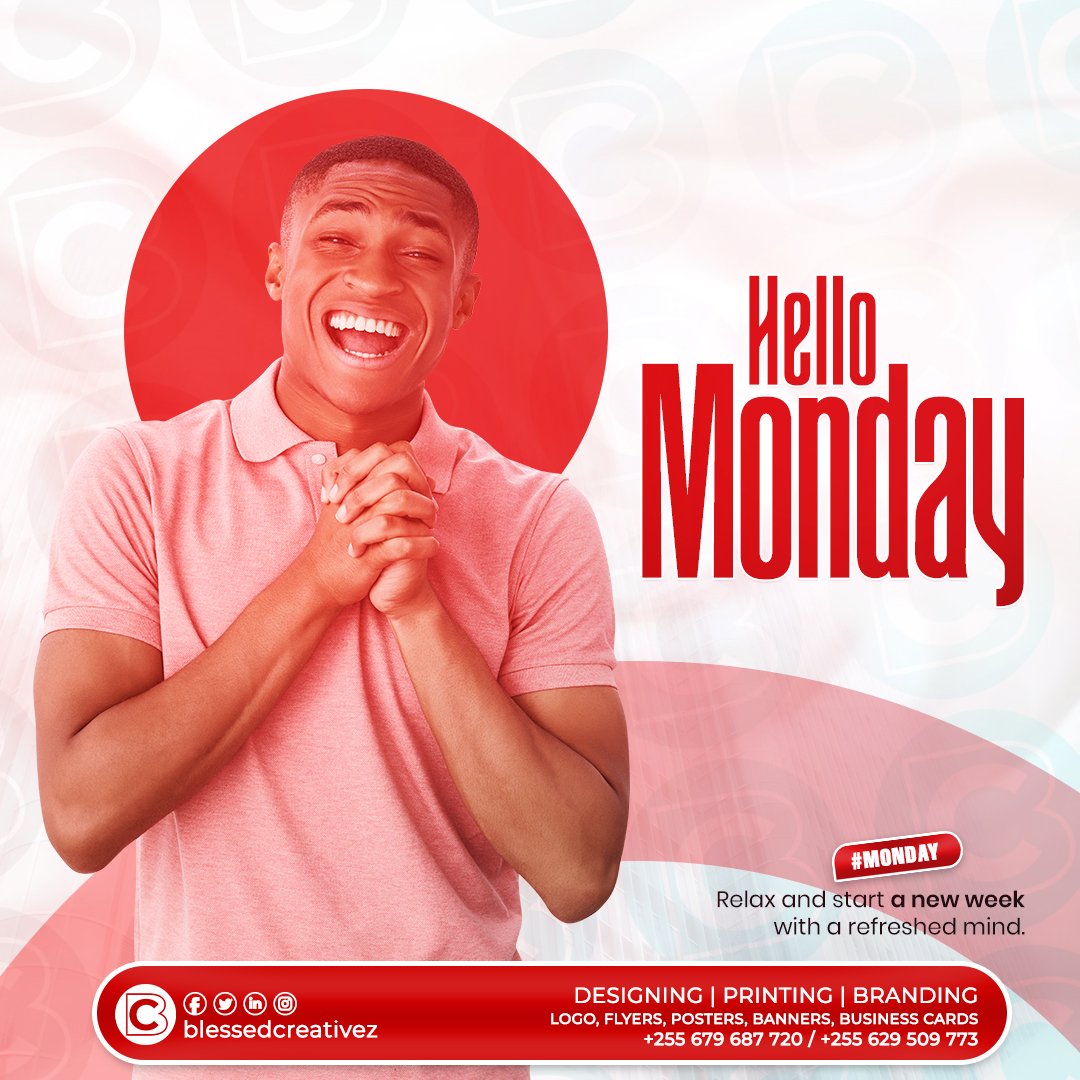 BlessedCreativz's tweet photo. Relax, Refresh & start a new business week with new energy ๐
Happy Mondayโ๏ธ๐น๐ช
WeDESIGN
WePRINT
WeBRAND
Call/Whatsapp: +255 679 687 720
Email: blessedcreativez@gmail.com
#blessedcreativez #goodbusiness #printing #happymonday #benice๐ #designing #branding #blecify https://t.co/FhzZLZZ3U2