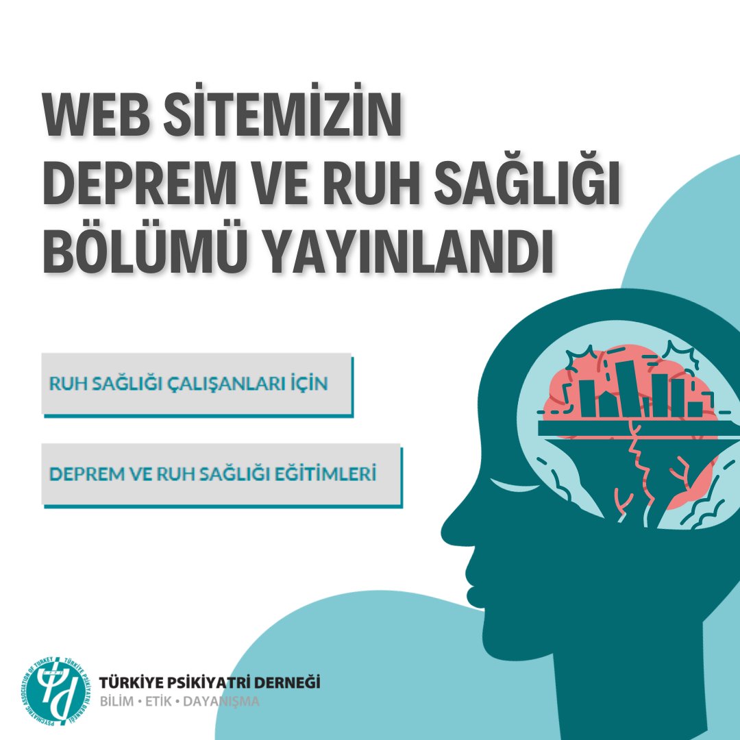 Web sitemizin Deprem ve Ruh Sağlığı bölümü yayınlandı

psikiyatri.org.tr/menu/229/Dempr…
