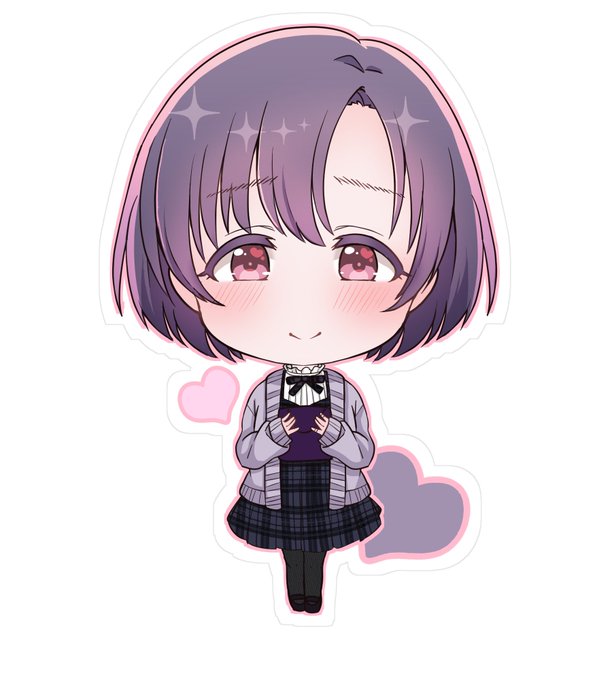 ステッカー用に描いたミニバレンタイン菊です 