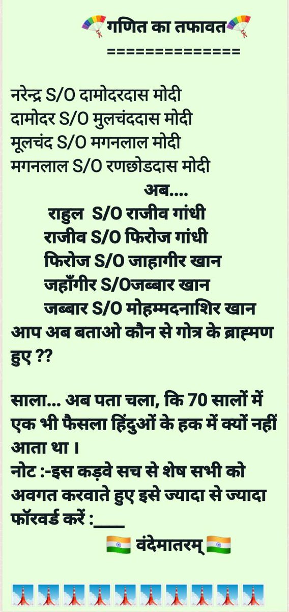 JantaKiAvaj's tweet photo. जाने कांग्रेस क्यों है हिन्दू विरोधी
CC
@myogiadityanath
@RahulGandhi
@yadavakhilesh
@Mayawati
@mieknathshinde
@ArvindKejriwal
@NitishKumar
@yadavtejashwi
@MamataOfficial
@jayantrld
@BJP4India
@sambitswaraj
@AmanChopra_
@SudhanshuTrived
@rssurjewala https://t.co/bJcQJ6HWWi