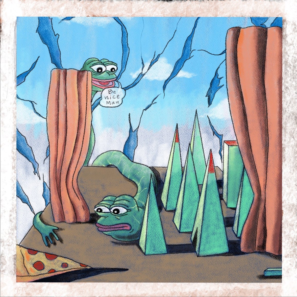 prawit_june's tweet photo. FROG​ PIZZA
THE​ ART​ OF​ FROR
ON​ foundation
RESERVE​ 0.055​ ETH
Link​ below
#FrogFam​ #pepe​ #pepethefrog
#BASICPEPE​ #FrogYou https://t.co/IVCB0T0SJN