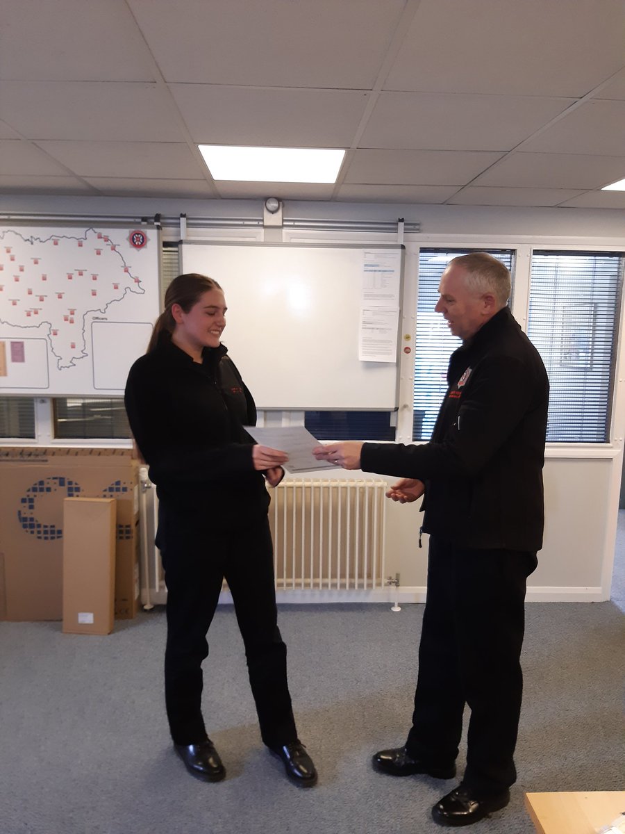 Today I had the pleasure of awarding Imogen her NVQ Certificate.
Imogen has been working in the <a href="/NorthYorksFire/">North Yorkshire Fire & Rescue Service</a> Control room and during this time achieving her qualification to ensure the high standards and skills required of a control operator were achieved.
Congratulations