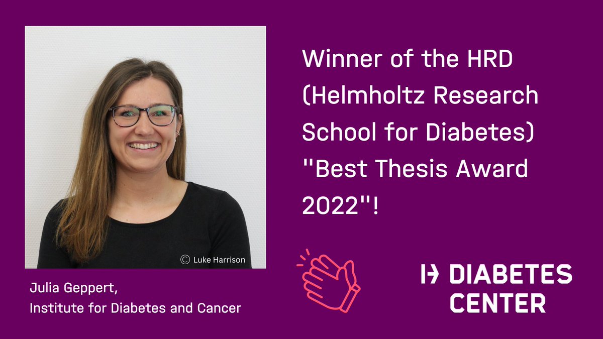 helmholtz_diabc's tweet photo. Congratulations to @JuliaZuber08 for winning the HRD Best Thesis Award! 👏

Her thesis has uncovered the novel #cachexia mechanisms.

Keep rocking, Julia! 🙌 https://t.co/L3tygmkxlB