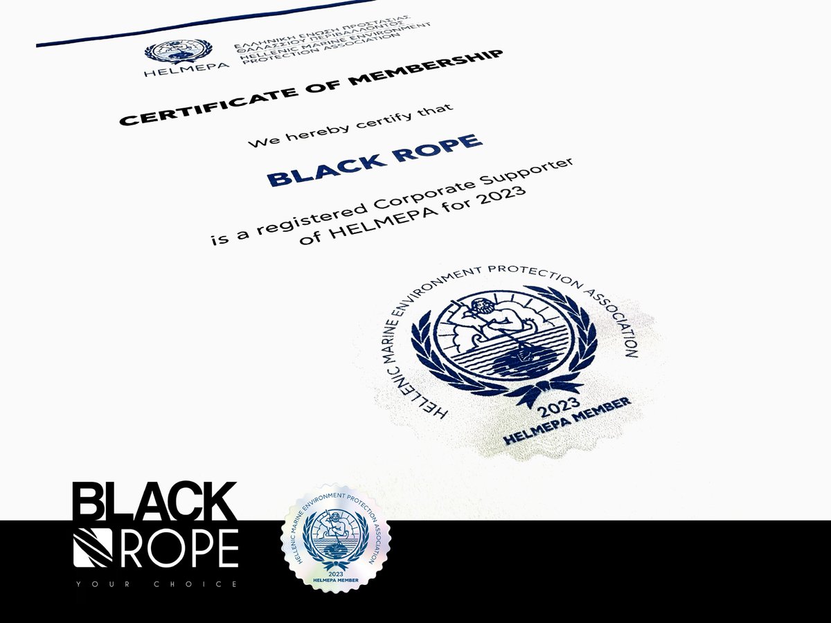 BlackRopegr's tweet photo. We feel so honored being an Official Member of @HELMEPA. Black Rope is now a supporting member in HELMEPA’s committee in #marine #environment #protection and #safety at #sea.
info@blackropeco.com
#seaenvironment #HELMEPA #shipping #shippingindustry #maritime #maritimenews https://t.co/aDk4aZYCRZ