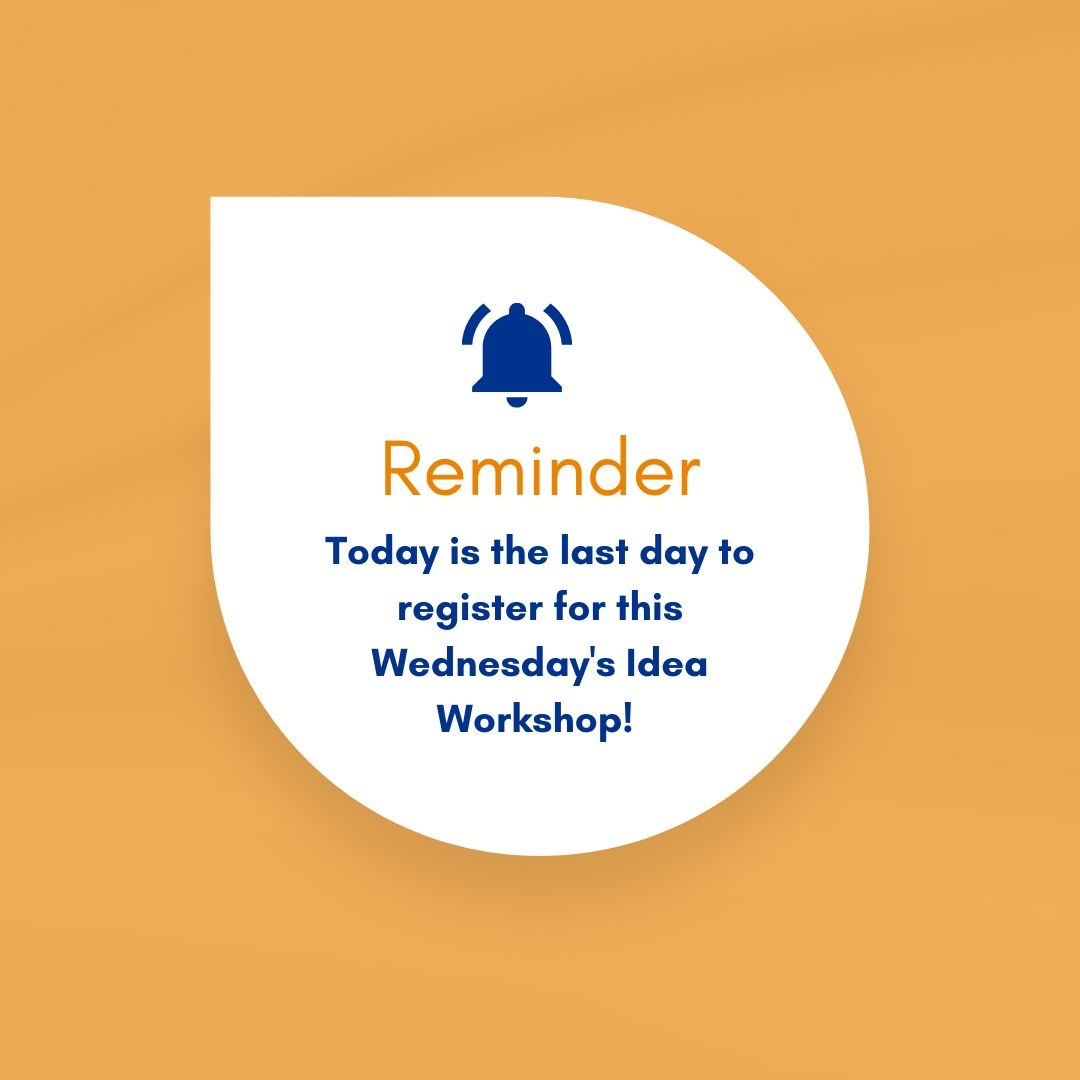 REMINDER: Today is the final day to register for this week's Idea Workshop!💡

More Info + Register: forms.gle/Uf7pxPeG9cEuKc…

#BeaverCountyPA #PennStateBeaver #InventPennState