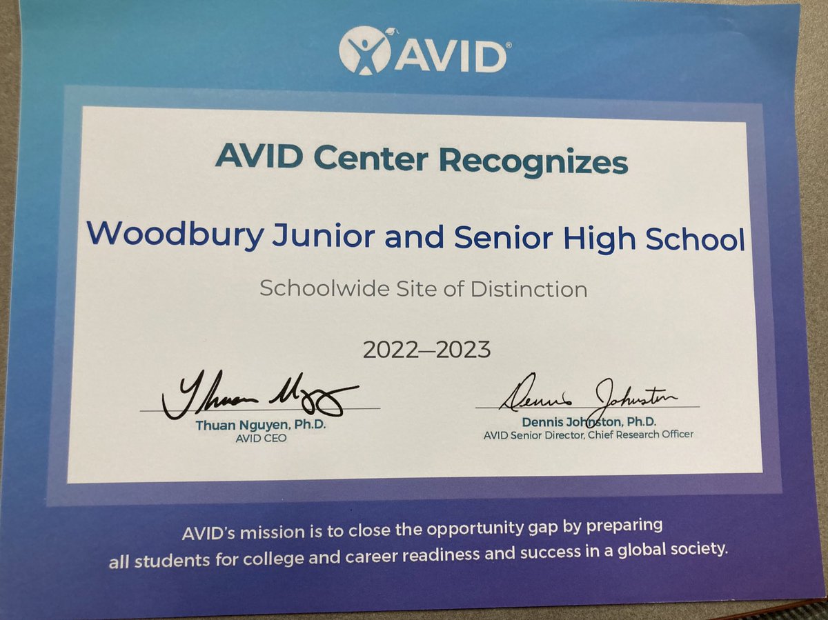AVIDWoodbury's tweet photo. Proud moment for all at WJSHS….Go Woo! https://t.co/T8XHVR9Dy2
