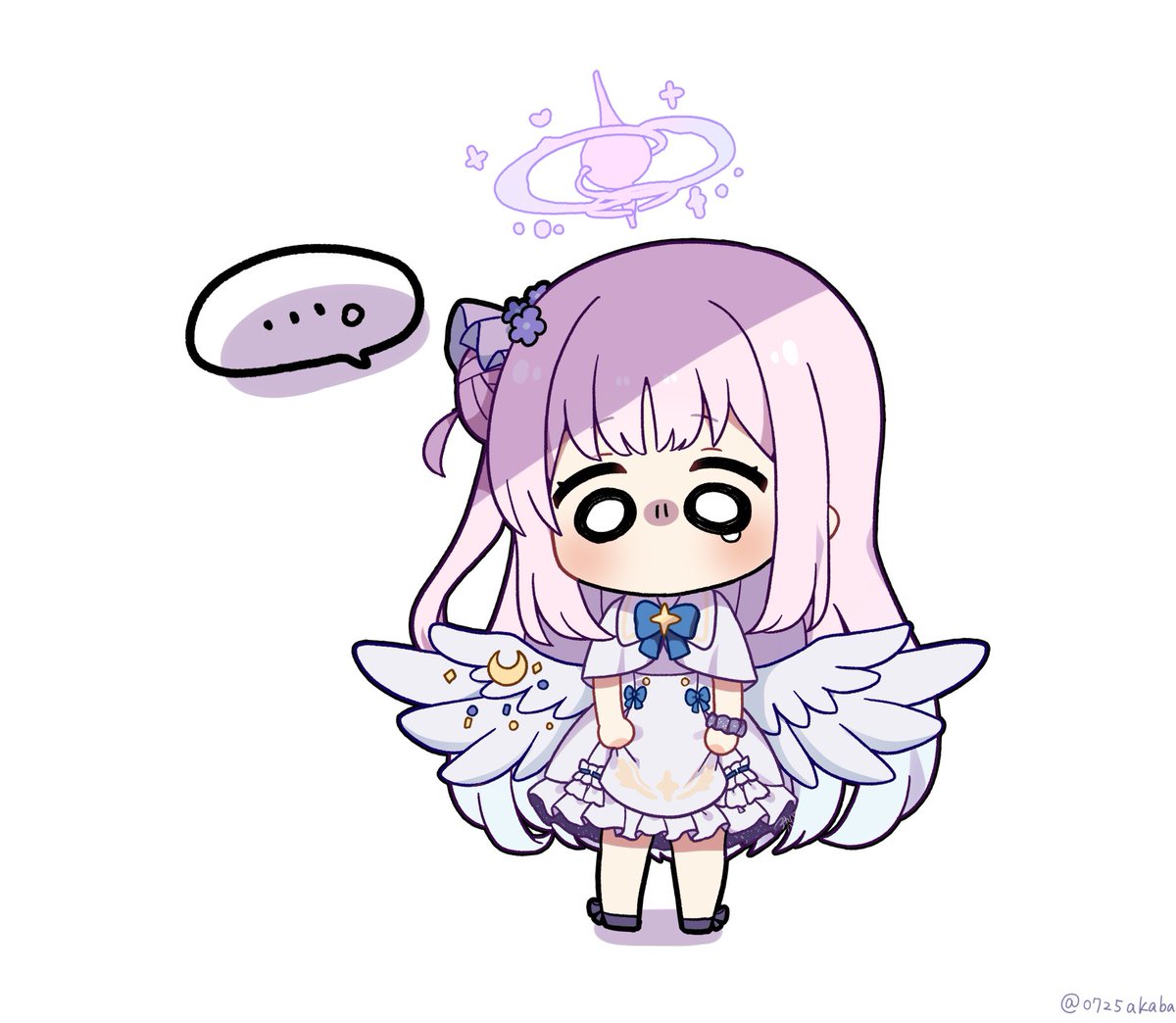 mika (blue archive) 1girl wings chibi ... solo halo pink hair  illustration images