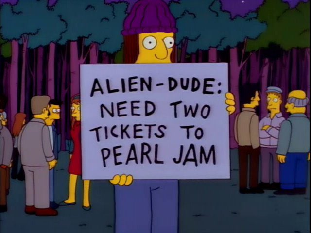 Simpsonspalooza's tweet photo. #Aliens #pearljam #Simpsons https://t.co/zTYNKDYoJD