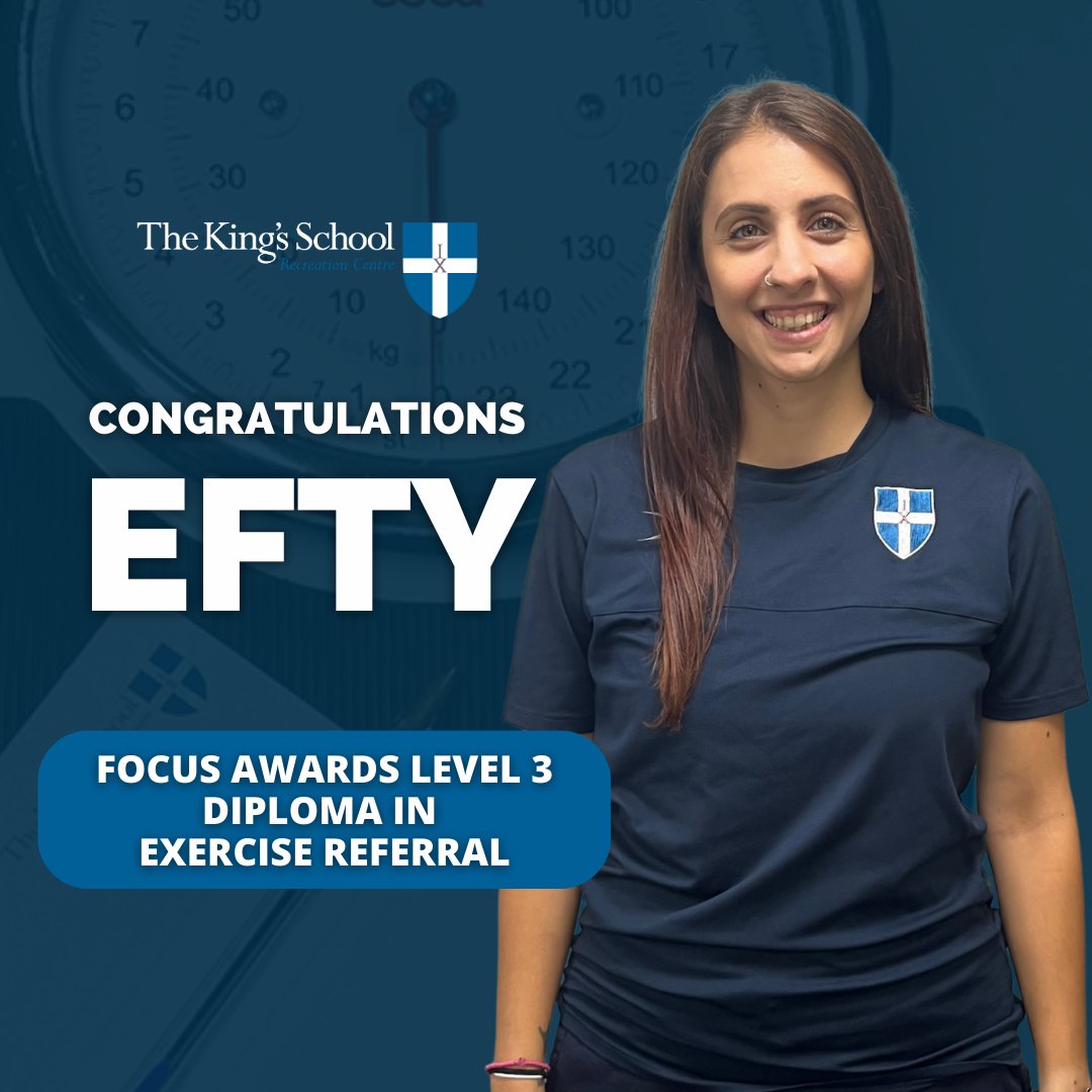 Congratulations to Efty who has passed her Level 3 Diploma in Exercise Referral

#development #qualified #exercisereferral #exercisereferralinstructor #kingsrec #staff #congratulations