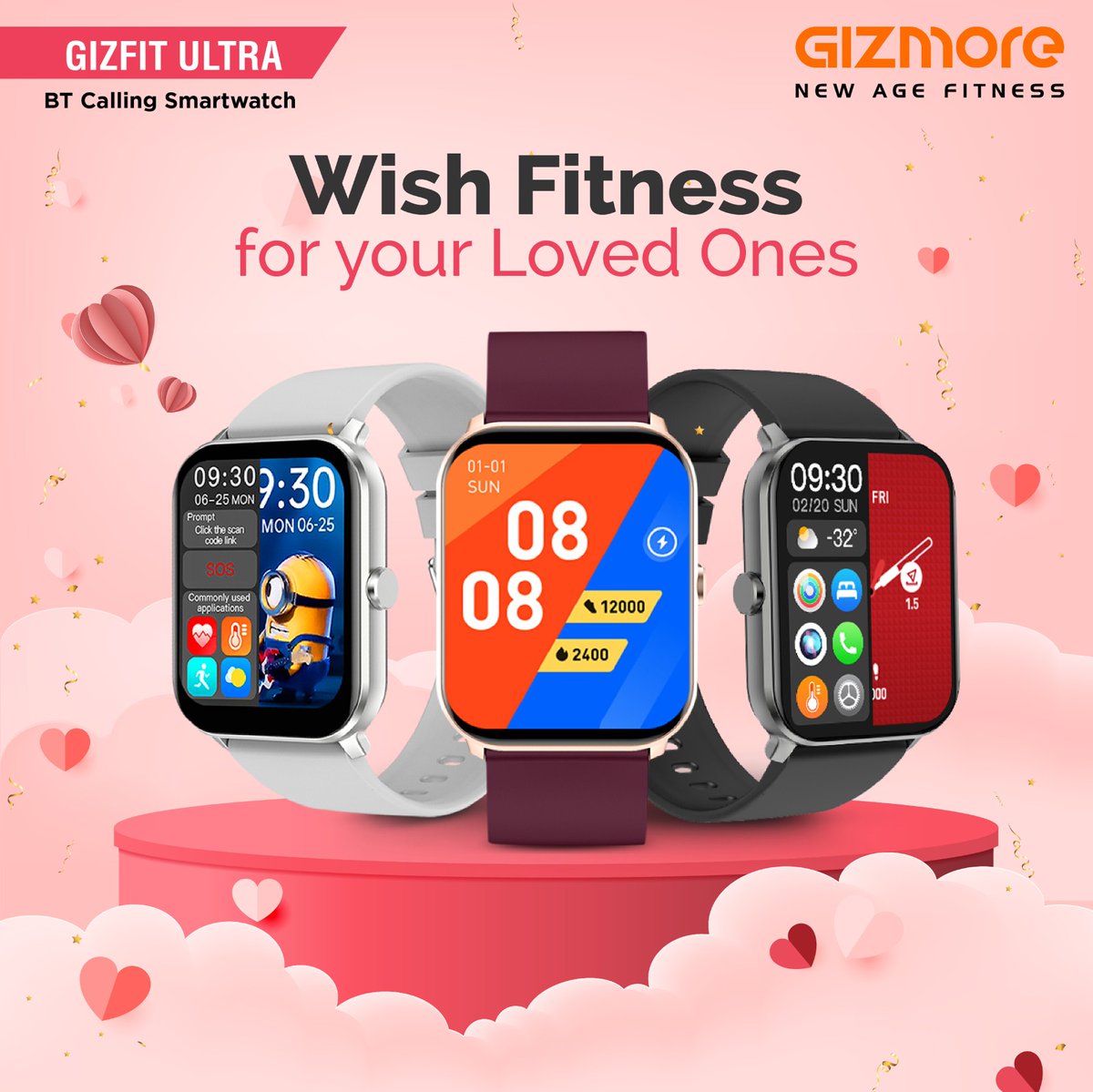 This valentines day, gift #Gizmore #Smartwatch as the best #ValentineGifts to your loved ones. 
Buy now : bit.ly/3XzJpUI
#NewAgeFitness #ValentinesDay @Flipkart