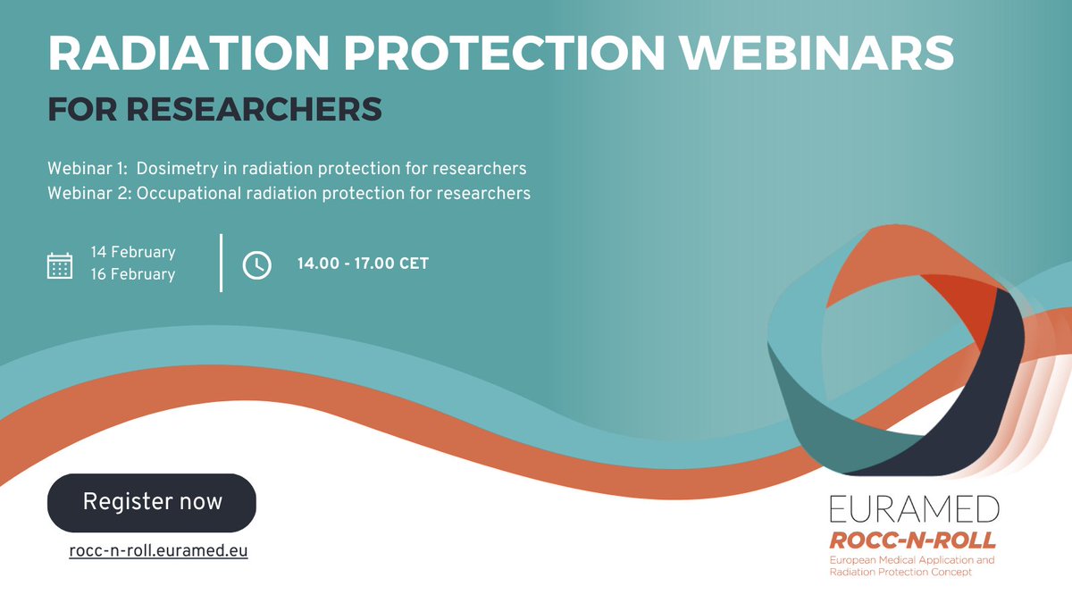 EIBIR_biomed's tweet image. 🧑‍🏫Coming up: Our EURAMED #roccnroll Radiation Protection Training Event for Researchers - Feb 14 &amp;amp; 16, 14:00-17:00 CET

View the programme here: roccnroll.euramed.eu/euramed-rocc-n…

➡️Register now: forms.gle/HThTNKT1DrQwe1… 

#RadiationProtection #H2020 #Euratom #webinar #education #training