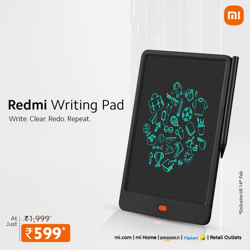TechFactsRafee's tweet photo. #RedmiWritingPad is now available at 599๐
https://t.co/jzaiUhknYi
@RedmiIndia https://t.co/kcghYDMFBx