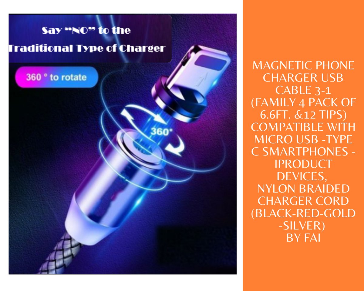 FAI magnetic phone charger with 360° rotatable design allows you to charge your phone in any direction, instantly switch devices with a single cord.
#3in1 #magnetic #phone #charger #microUSB #typeC #iProducts Get yours now! Click the link below.
amazon.com/dp/B08F2MTBXP/…