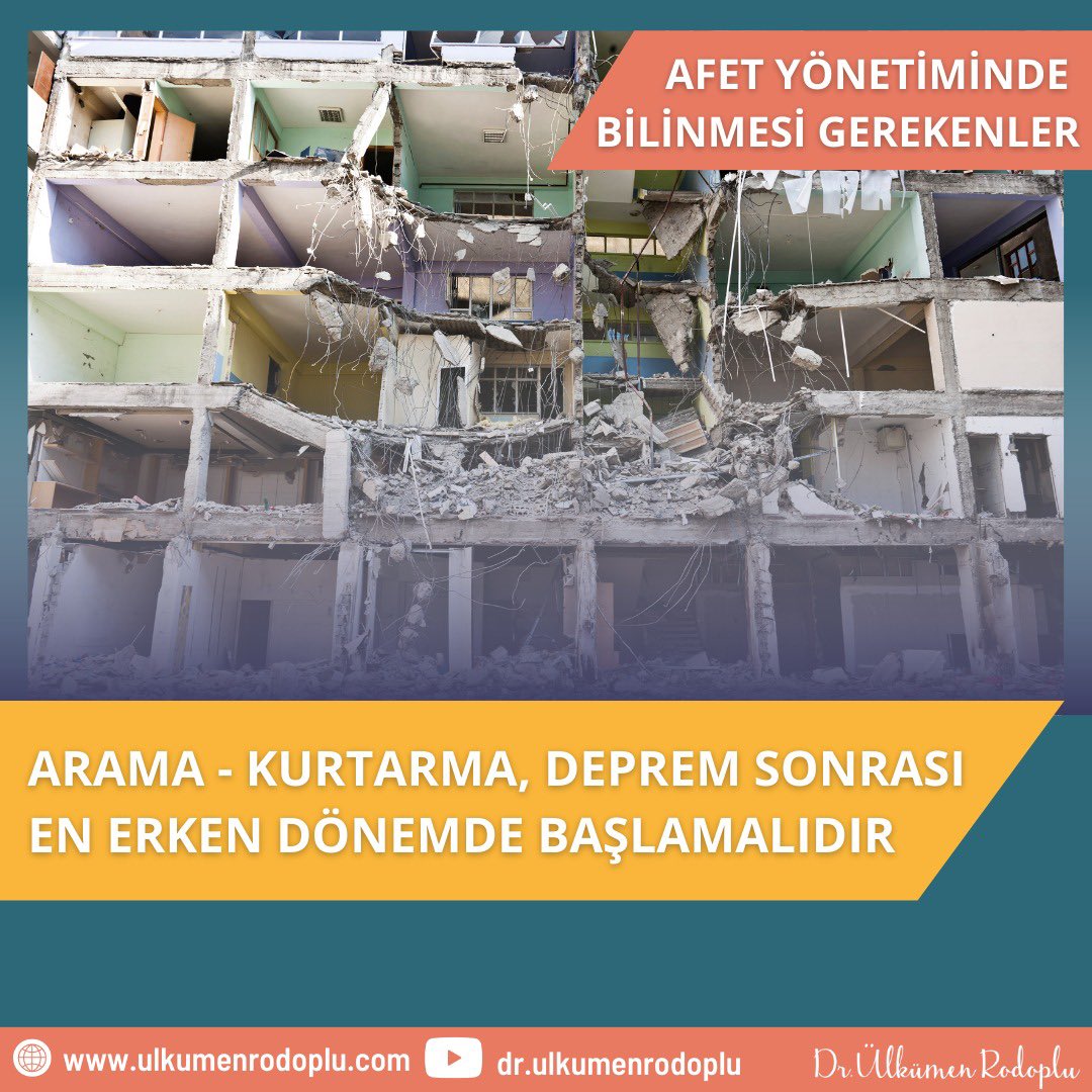 ulkumenrodoplu's tweet photo. Afet Yönetimi.
#Afet #AfetYönetimi #Deprem #Disaster #DisasterMedicine #disastermanagement #disastermanagementtraining #hayatkurtarmak https://t.co/nX5ih7O9Hy