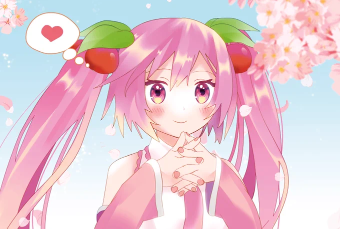 (春になったらわたしの出番ですね)そわそわ桜ミクちゃん!#初音ミク #桜ミク 