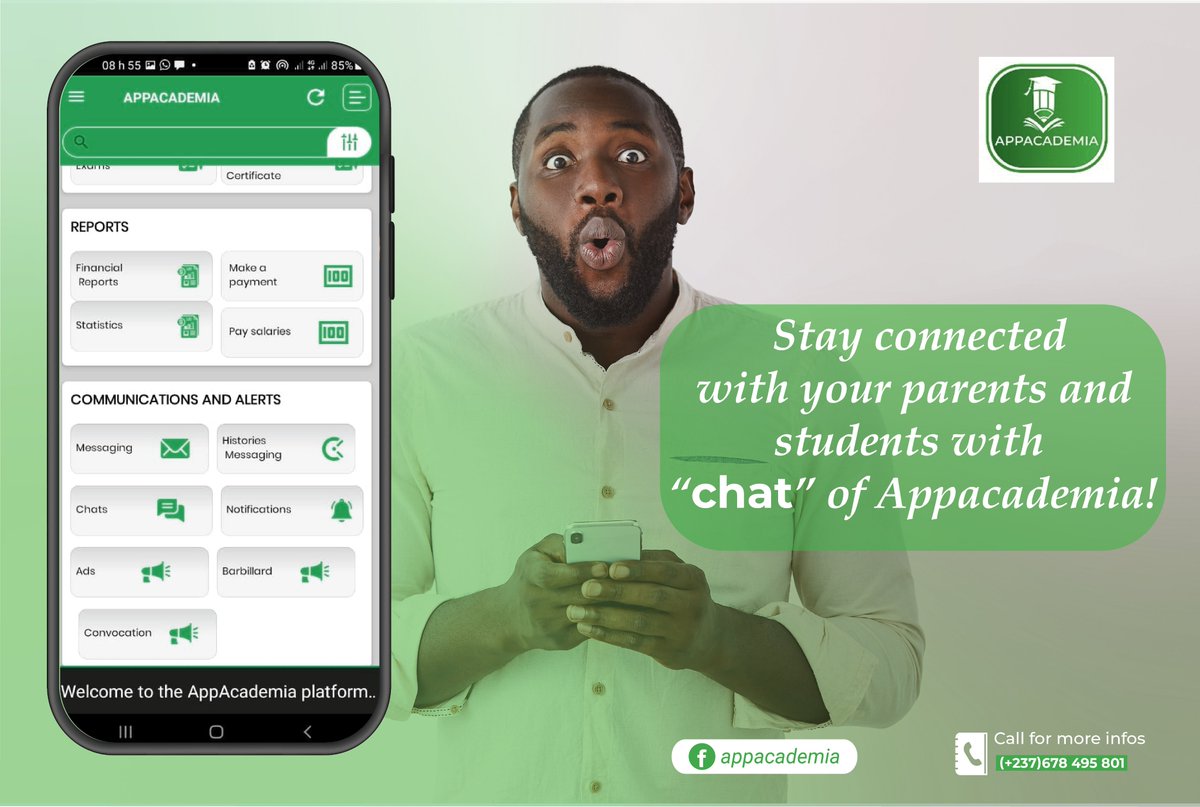 stay connected with your parents and students throught the chat module of #AppCademia
#edtech #education #schoolmanagementsystem #africa #appfabrik