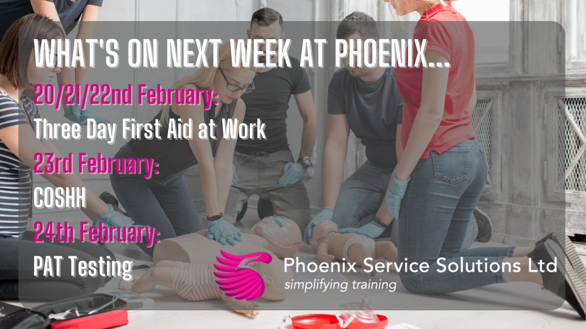 phoenixservice4's tweet photo. We have a busy week in our training room next week at Phoenix - why not drop us a line to book or visit https://t.co/viHrpWD2Go for more info on our courses? #firstaid #training #westyorkshire #education #learning #keighley https://t.co/ARWgInOW4z