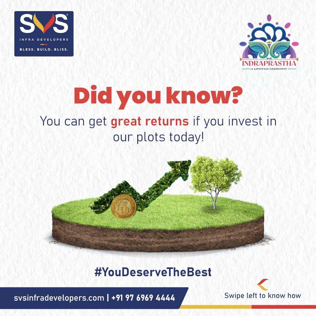 svsinfra's tweet photo. Well, that's what people call a “smart investment”!

YADADRI has become one of the fastest-growing towns in Telangana.

#svs #svsinfradevelopers #svsindraprastha #buyingplots #investinplots #profitableinvestment #valueforinvestment #plotsforsale  #yadadri #yadagirigutta https://t.co/N4sE5GzY2q