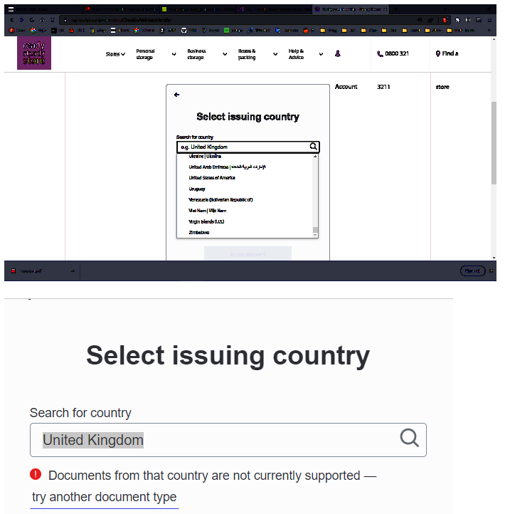 ramraideruk's tweet photo. @Onfido I'm trying to upload my identity card details for #ReadySteadyStore in the United Kingdom. Even though the United Kingdom is given as an example of a country to select, you do not have this country in your list. Can you explain why this is? https://t.co/uBus9MCq3l