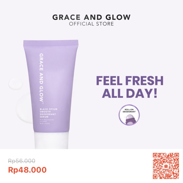 Temukan Grace and Glow Black Opium Bright and Smooth Deodorant Roll On Serum 50 ml - Deodoran Pencerah Ketiak dan Menghaluskan Kulit Ketiak with 5% Niacinamide【BPOM】 dengan potongan 14%! Hanya Rp48.000. Dapatkan segera di Shopee! shope.ee/2AhCKdolxQ?sha… #ShopeeID