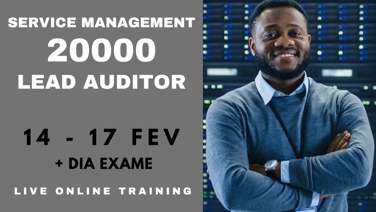 Behaviour_'s tweet image. Service Management 20000 Lead Auditor, curso prático de auditoria de um Sistema de Gestão, ISO 20000.Inscreva-se online: behaviour-group.com/PT/curso-servi…

#ISO20000 #itservicemanager #itservicemanagement #gestaoservicoti #onlinecourse #onlinetraining #formacaoonline #behaviourgroup