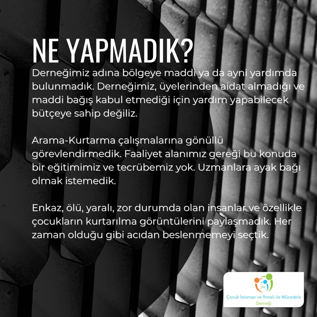 CipOrgTr's tweet photo. BİLGİ NOTU!
📢
AFET SONRASI
NE YAPTIK?
NE YAPMADIK?
NE YAPIYORUZ?
NE YAPACAĞIZ?
⬇️ https://t.co/vKXf3ML8Q5