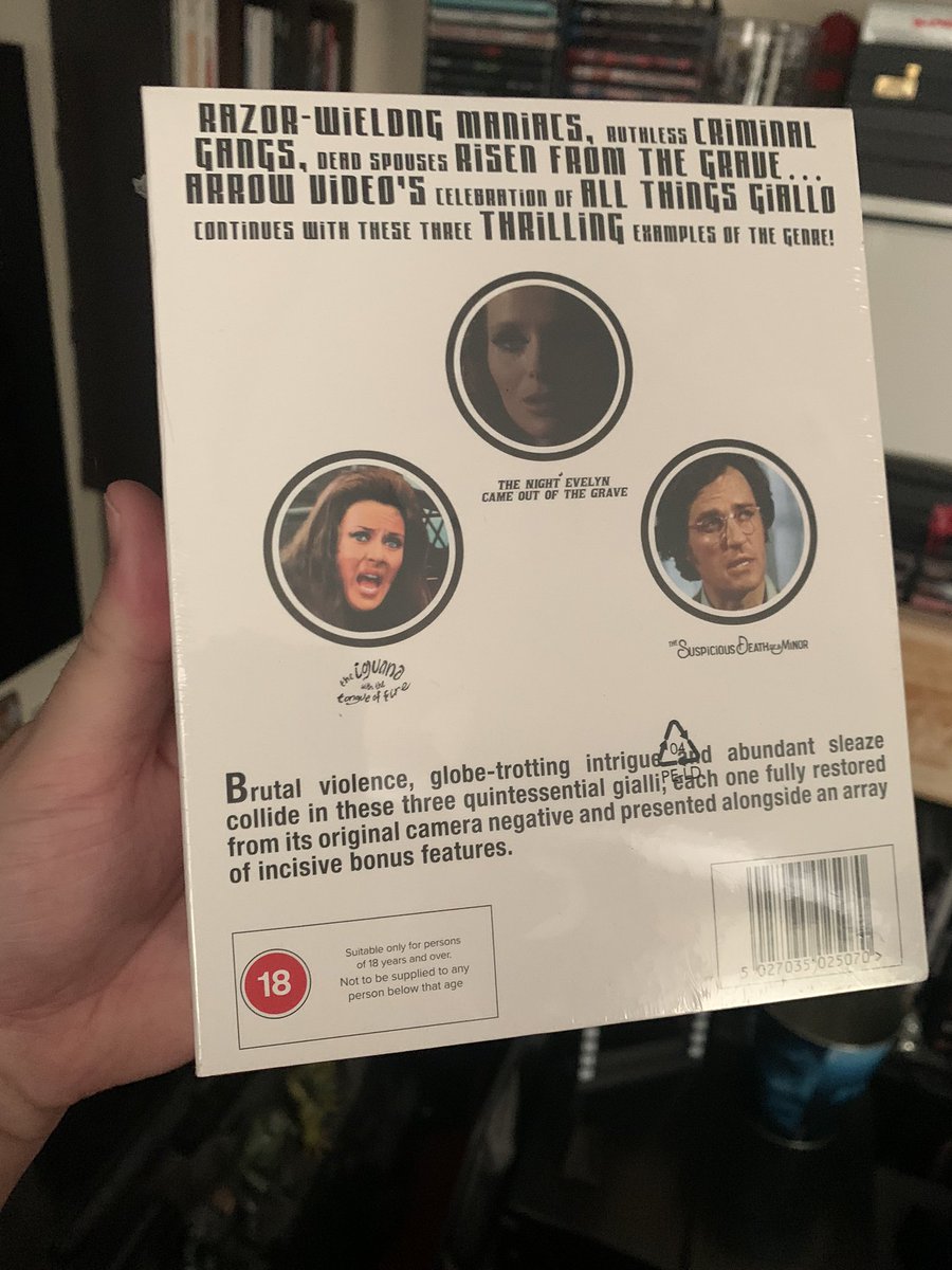 jasonimpey's tweet image. All these Giallo essentials boxsets @arrowvideo are releasing go nice together #gialloessentials #giallo #arrowvideo #bluray #thenightevelyncameoutofthegrave #thesuspiciousdeathofaminor #theiguanawiththetongueoffire