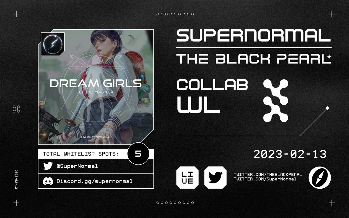 𝗧𝗕𝗣 𝘅 𝗦𝗨𝗣𝗘𝗥𝗡𝗢𝗥𝗠𝗔𝗟

✔️𝗦𝗨𝗣𝗘𝗥𝗡𝗢𝗥𝗠𝗔𝗟 𝗪𝗟 𝘅 𝟱

● Follow <a href="/SuperNormal/">SUPERNORMAL (🍯)</a> + @nftONEL + <a href="/TBPGiveaways/">The Black Pearl ⚫ | TBP Giveaways</a> + <a href="/TheBlackPear1_/">The Black Pearl ⚫ | TBP Official</a>
● Like + RT + Tag 3 friends

24H

#NFT #NFTgiveaway