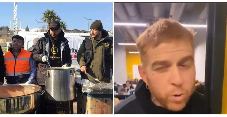 Soldaki Lübnanlı şarkıcı         
Maher Zain Maraş'ta yemek         
dağıtıyor.                     

Sağdaki Sözde Türk şarkıcı
Gökhan Özoğuz Sıcacık ofiste
algı dağıtıyor..