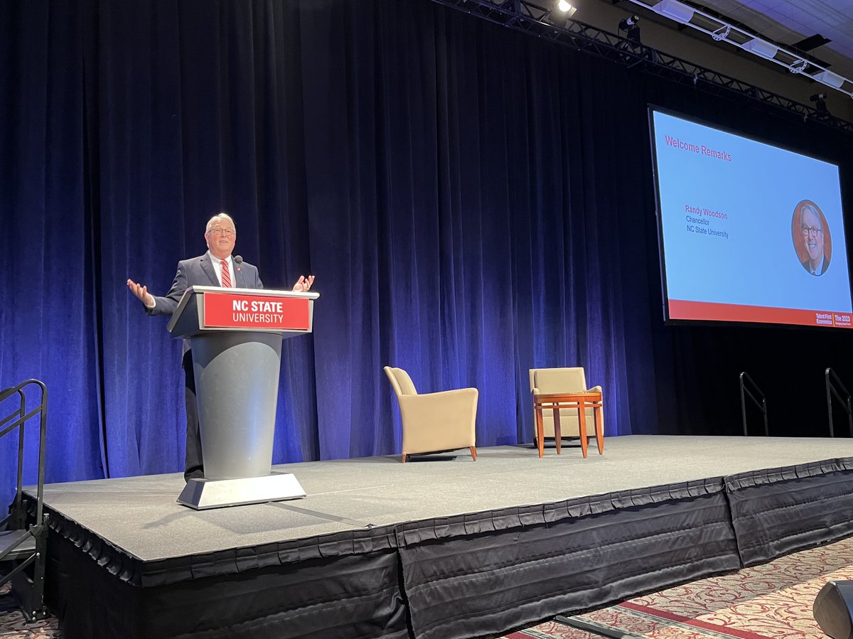 emergingissues's tweet image. .@NCState Chancellor Randy Woodson kicks us off this morning at #TalentFirstNC by reminding us to tap into the "Think and Do" spirit.